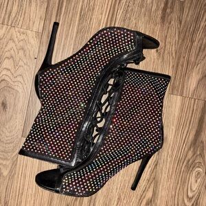 Black Rhinestone Stiletto Heels